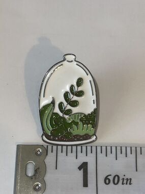 Terrarium Plants Jar Glass Dome Pin Brooch
